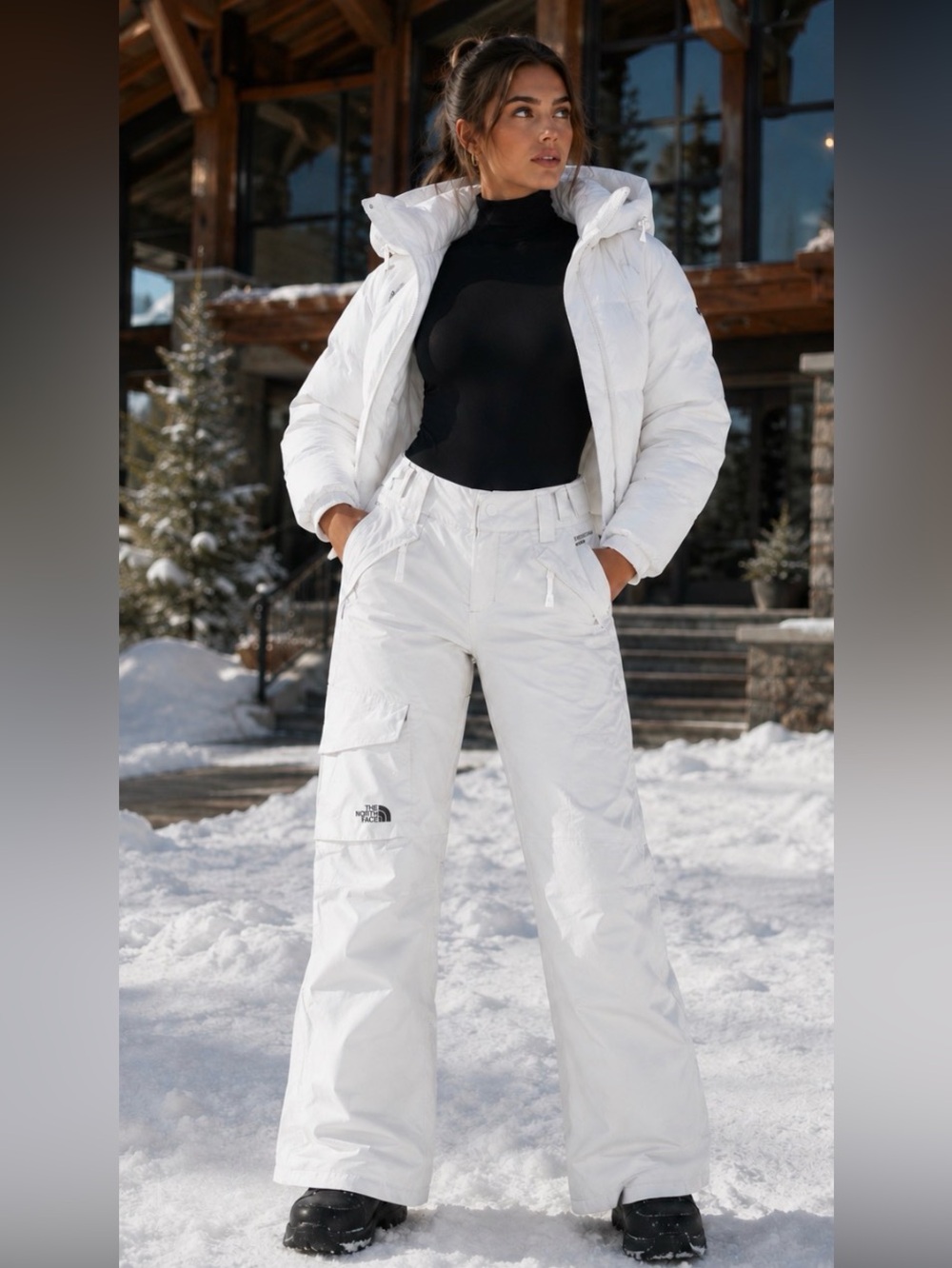 THE NORTH FACE Freedom Insulated DryVent Snow Ski Cargo Pant White XS NWOT